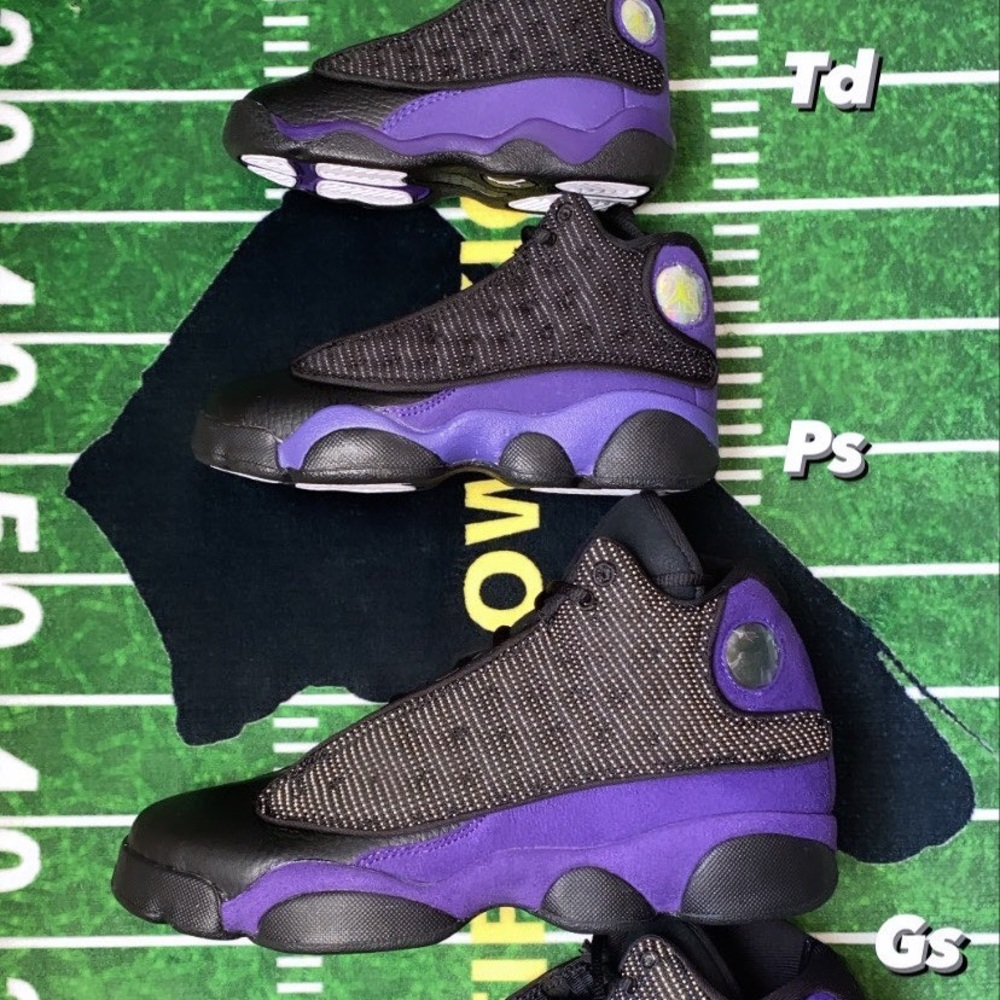 New gradeschool Air Jordan 13 Retro Black Court Purple 884129-015 size 6y Gs